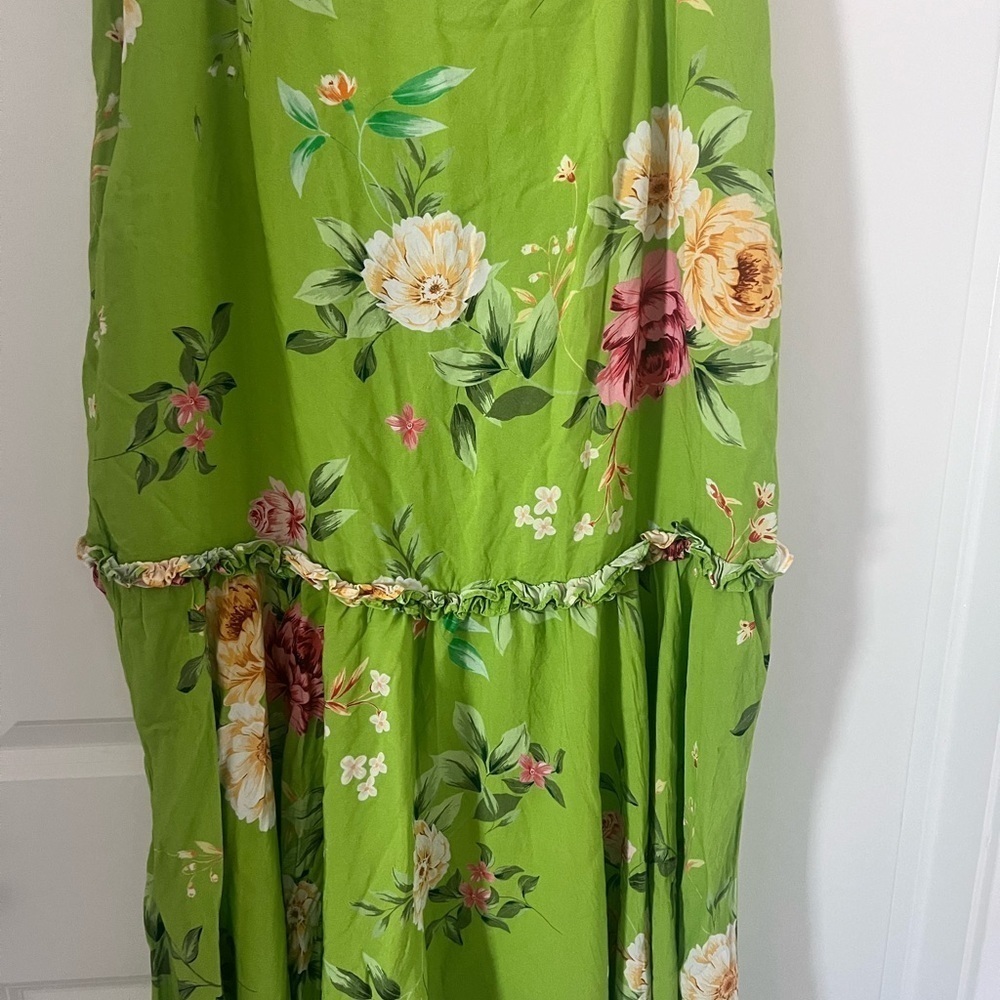 PAPAYA Floral Green Maxi Skirt Size Large - Picture 13 of 13